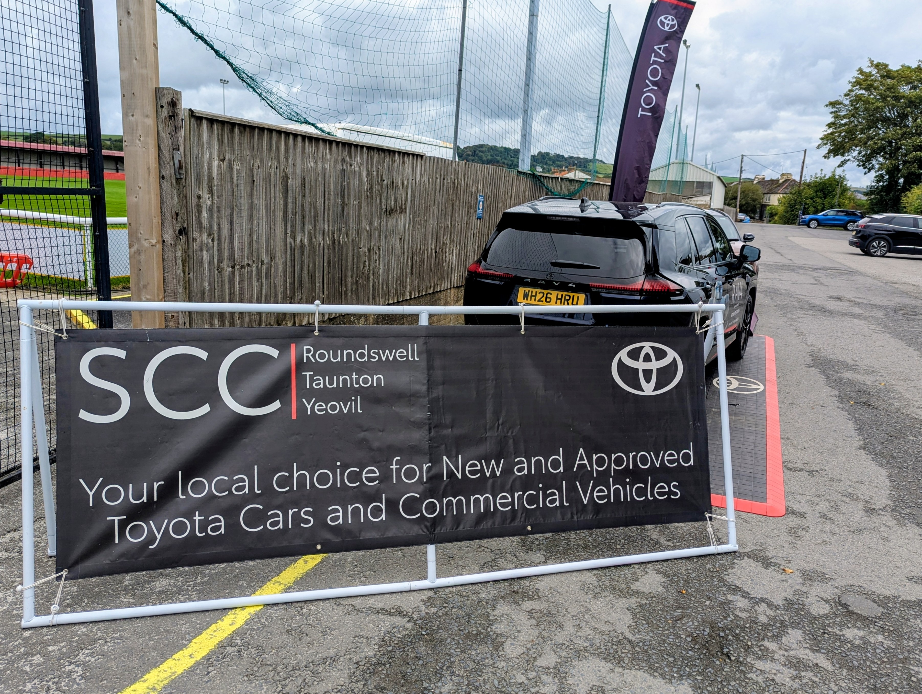 SCC Toyota RAV4 Hybrid and Yaris Cross Hybrid display at Barnstaple Rugby Club
